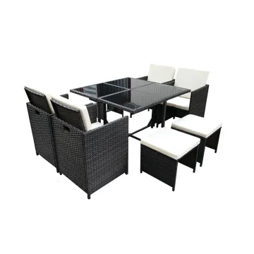 Outdoor Rattan Cube Set Dining Wicker Patio Furniture Table Sets