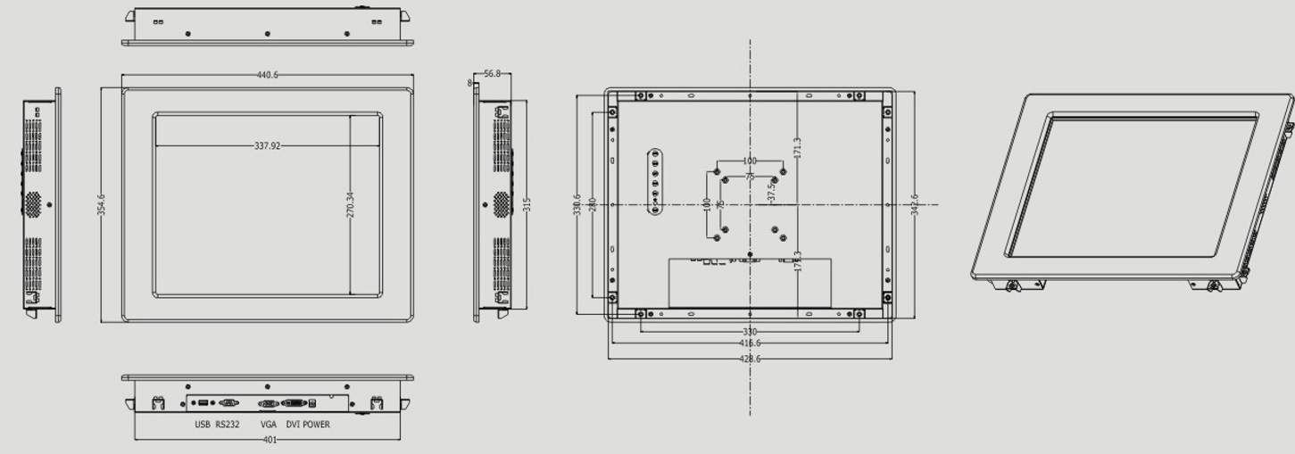 17" Industrial Monitor
