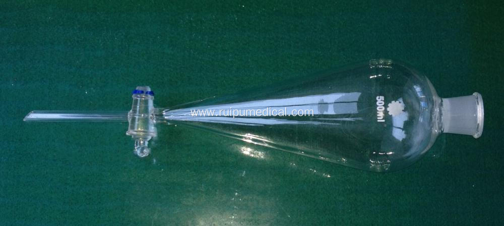 Separatory Funnel Squib Pear Shape with Ground-in Glass Stopper/PTFE Stopper