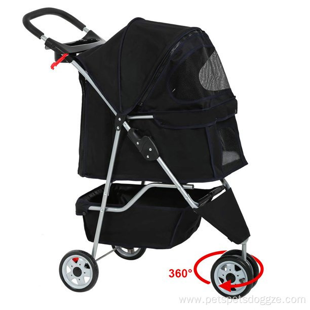Bestpet Pet Stroller 3 Wheels Travel Folding Carrier