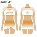 Elite Orange Kurzarm-Cheer-Uniformen für Wettbewerbe