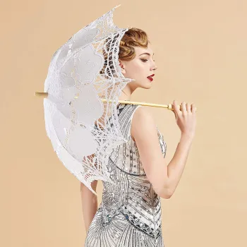 Lace Wedding Umbrellas for White Weddings and Special Occasions