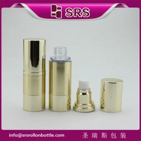 Aluminum airless bottle empty,elegant high quality superficial scars bottle