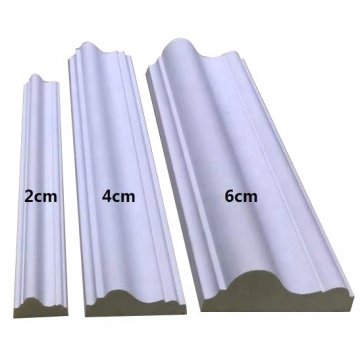 White Flat China PU Foam Cornice Panel Polyurethane Mouldings for Window Door Wall Trim Construction