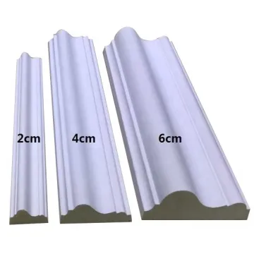 White Flat China PU Foam Cornice Panel Polyurethane Mouldings for Window Door Wall Trim Construction