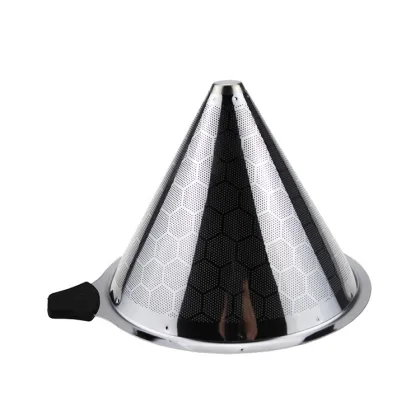 Stainless Steel Double Layer Pour Over Coffee Dripper with Stand