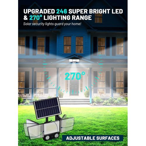 Luz de pared con sensor de movimiento solar de doble cabezal