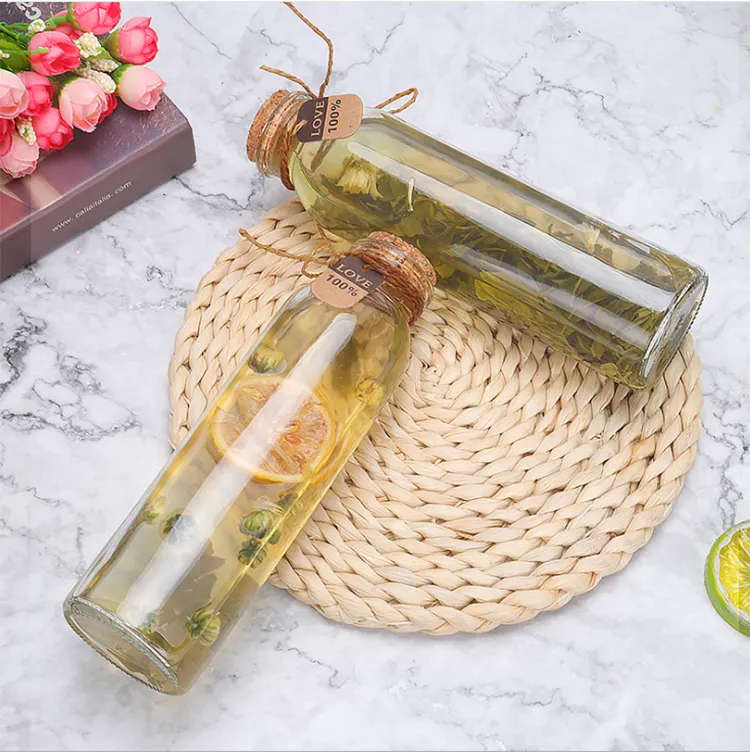 250ml Glass Juice Bottle With Cork3 Png