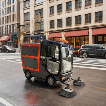 Electric Four-Wheeled Ride-On Floor Sweeper
