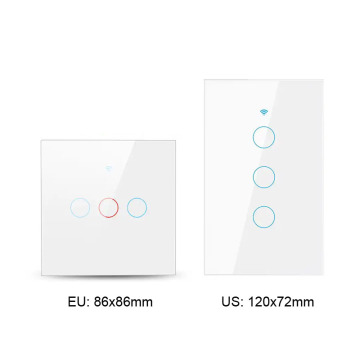 EU/US Tuya WiFi Controlled Smart Light Wall Switch - Touch, Compatible with Alexa and Google Home