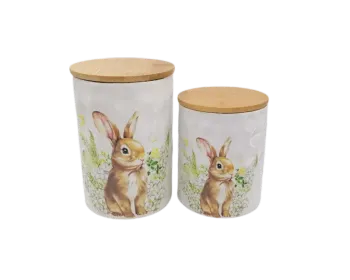 Easter bunny porcelain jar