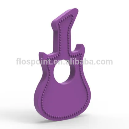 New Special and Pretty Musical Guitar Silicone Teething Necklace