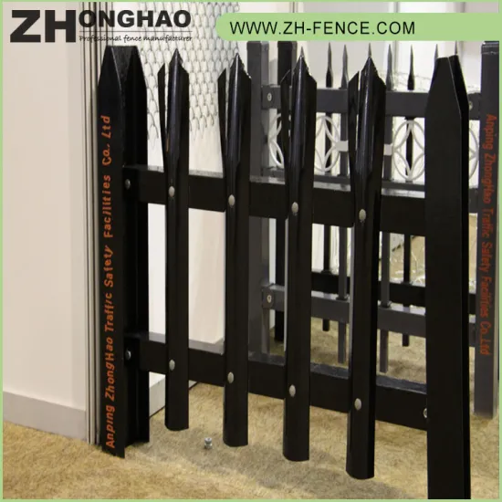 D section residential powder coated galvanized steel palisade fence