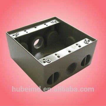 2 gang weatherproof junction box/TGB75-3 with 2 inch depth,3/4in,3 holes