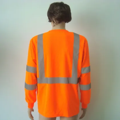 Knited Safety T Shirt With Pocket,Unisex Long Sleeve Safety T Shirt, Oem Service Reflective T Shirt