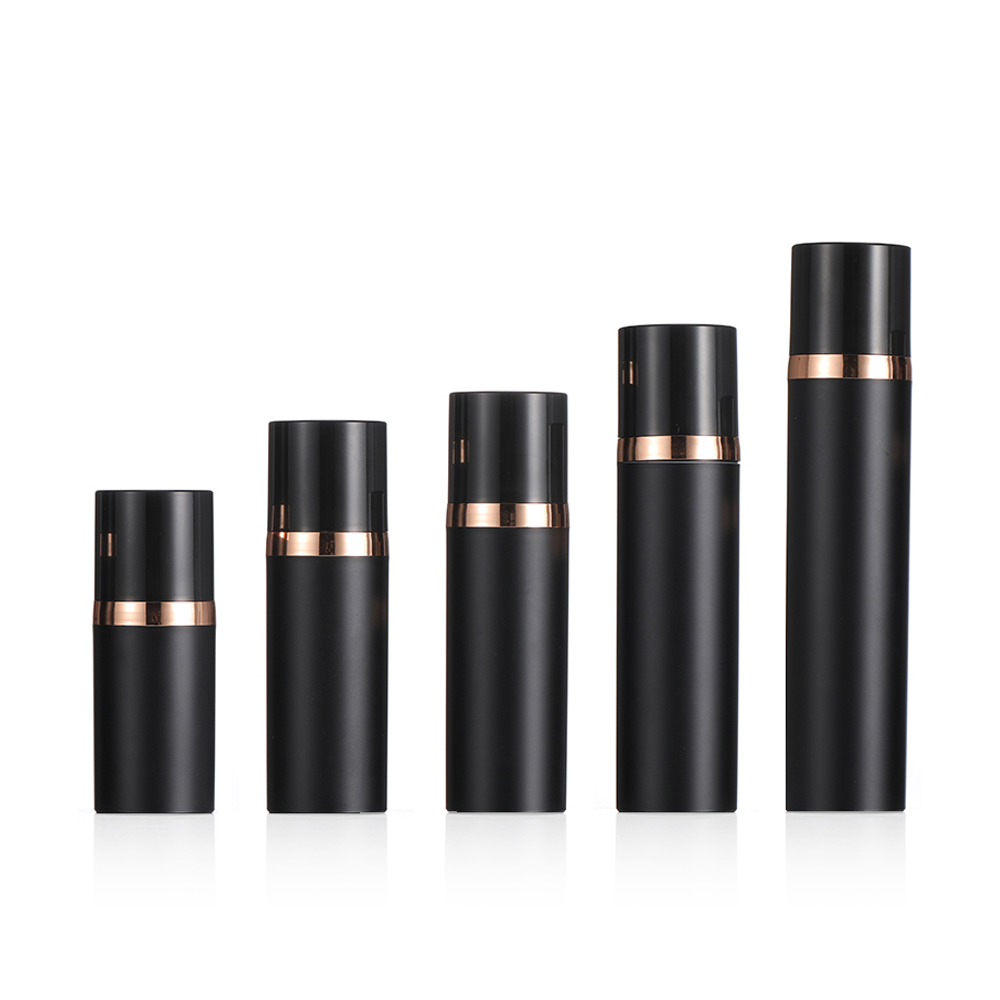 Black Skin Care Packaging: Refillable Airless Bottles