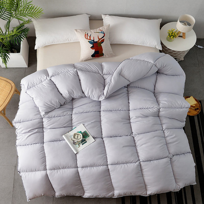 White Comforter soft thick quilt duvet for single double bed Autumn Spring Winter comforter blanket polyester filler King Queen