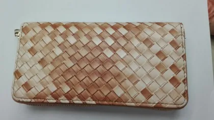 OEM color cross pattern long ladies leather wallet with zipper,fashion purse women leather wallet