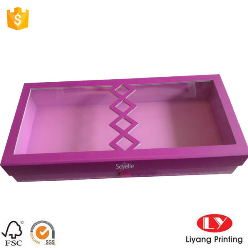 स्पष्ट खिड़की के साथ गुलाबी कार्डबोर्ड उपहार बक्से