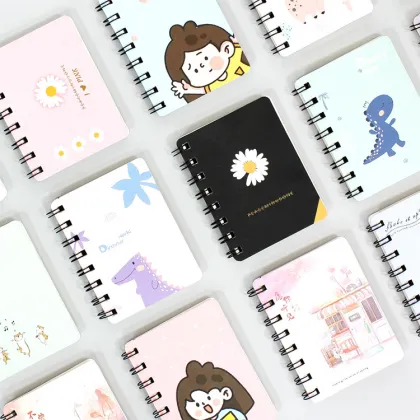 School Office Cartoon Notebook Cute Small Spiral Notebook