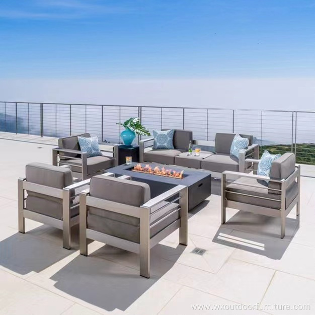 Waterproof Furniture with Cushions Living Room Patio Hotel Balcony Resort Metal Aluminum Alloy Garden Outdoor Sectional Sofas