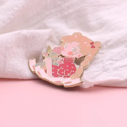 Custom Pink Bunny KitKat Enamel Pin