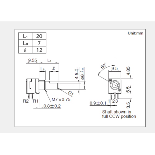 Drehpotentiometer der Serie RK097