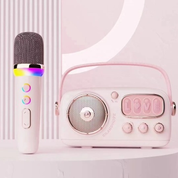 Newest LED Wireless Karaoke Speaker with 2 Mic for Home Party