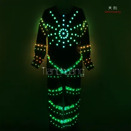 Shining Led Dance Costume, Halloween Party Costume, Fiber Optic Costume