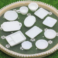 Small Plate Tableware Dishes Cabochons Resin Plate Bowl Slime Charms Dollhouse Miniatures Jewelry Blank White Kawaii Cabochons