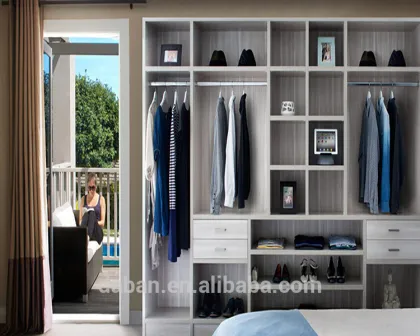 Factory wholesale bedroom furniture high quality plywood walk-in closet wardrobe closet