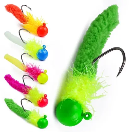 OEM 1g/2g/4g Biomimetic Lead Head Feather Fishing Hooks