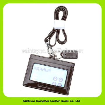 16457 Promotional custom plastic show case leather pass card holder