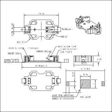 2032 Münzzellenbatteriehalter (PCB -Mount)