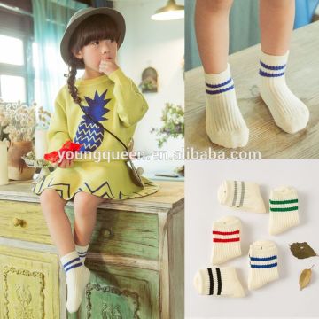 HW197 Children's socks wholesale cotton sport two stripe cotton sock