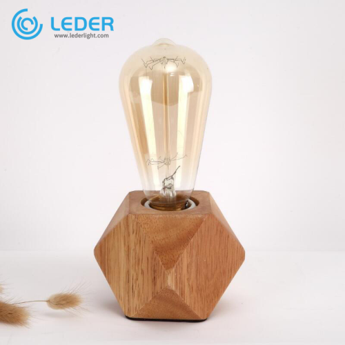Lámpara LEDER de madera con mesa