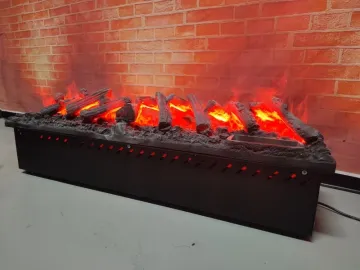 Smart 3D Water Vapor Fireplace, Electric Steam Fireplace with Touchable Flame and Wood Burning