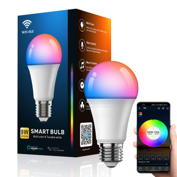 Alexa and Google Wifi Compatible 9W E26 Dimmable LED Smart Light Bulb - 800 Lumen, 100-130V, 2.4GHz
