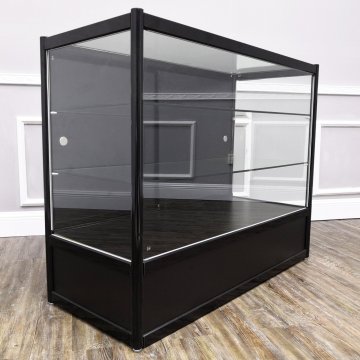 LED -glasbänk aluminiumramskåp