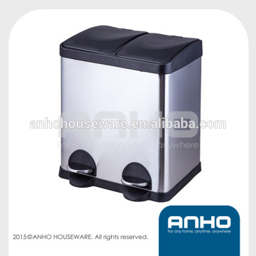Garbage bins for sale double barrel two foot pedal trash bin
