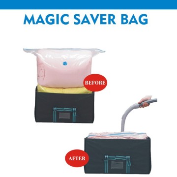 Resealable vacuum seal space saving storage bags