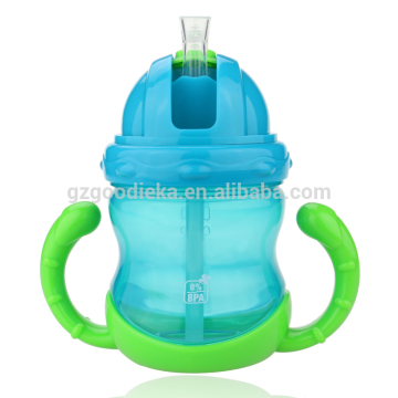 Good ieka 2 Handle Flip and Sip Baby Straw Cup, 8 Ounce, 9 Months +