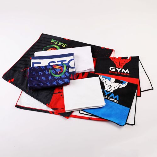 Printed gym Towel Polyester Backside Cotton