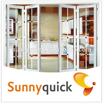 large size aluminium folding door with grill design