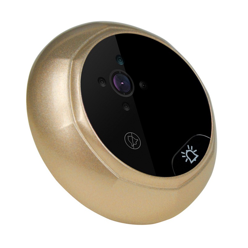 Danmini W5 2.4inch Door Security Digital Color Screen No Disturb Peephole Viewer 2 MP Support Max 32G TF Card(Gold)