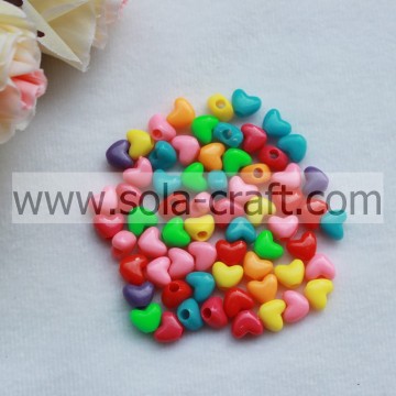 10*12MM Opaque Mixed Colors Fashion Heart Charm Beads Pattern