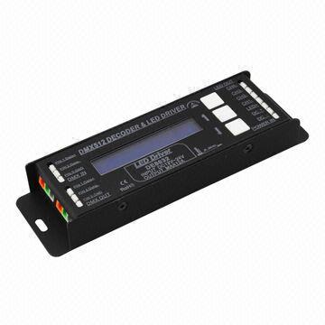 4-channel DMX512 Decoder with LCD Screen, 12 to 24V DC Input/3A x 4CH Output/Maximum 288W