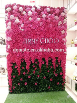 40cmx60cm decorative home decoration wedding backdrop silk plastic rose hydrangea leaf paper orchid flower wall EFG03