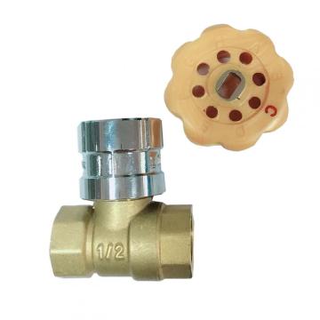Brass lockable ball valve with magnetic handle