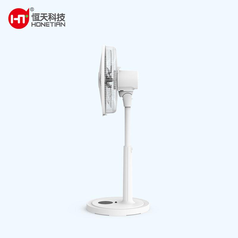 HONETIAN touch control LED display adjustable height 8 speeds 4 modes 8 timer 14 inches DC custom colors indoor pedestal fan